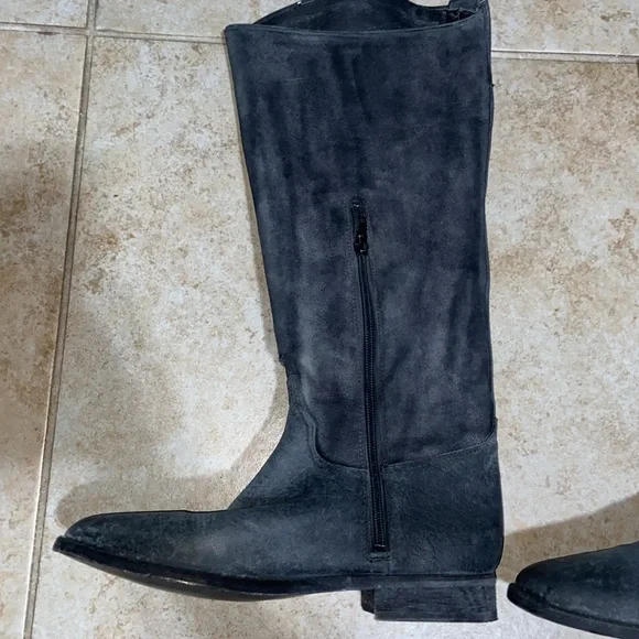 Free People X Farylrobin Women's Bruna Grey Suede Riding Boot Size US 9 - Picture 5 of 15
